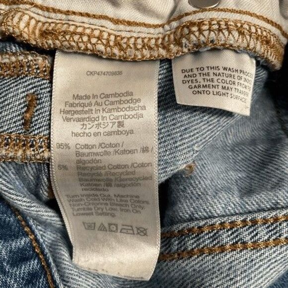 Madewell Button Fly Denim Super Wide Leg Baggy Jeans Women Size 28 Blue - Picture 3 of 10